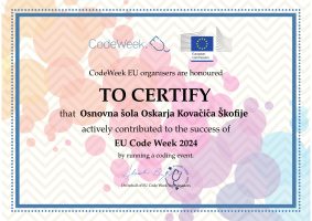 Certifikat EU Code Week 2024